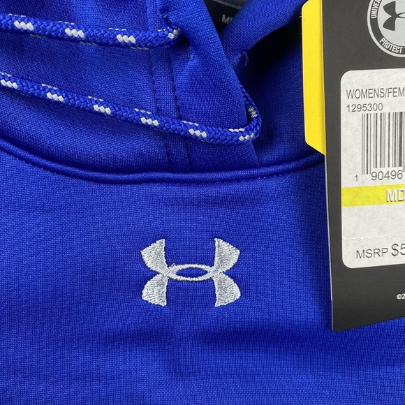 NWT Women Loose Coldgear Under Armour Blue FSU Bronco FootBall Hoodie Sz Medium - Picture 3 of 10